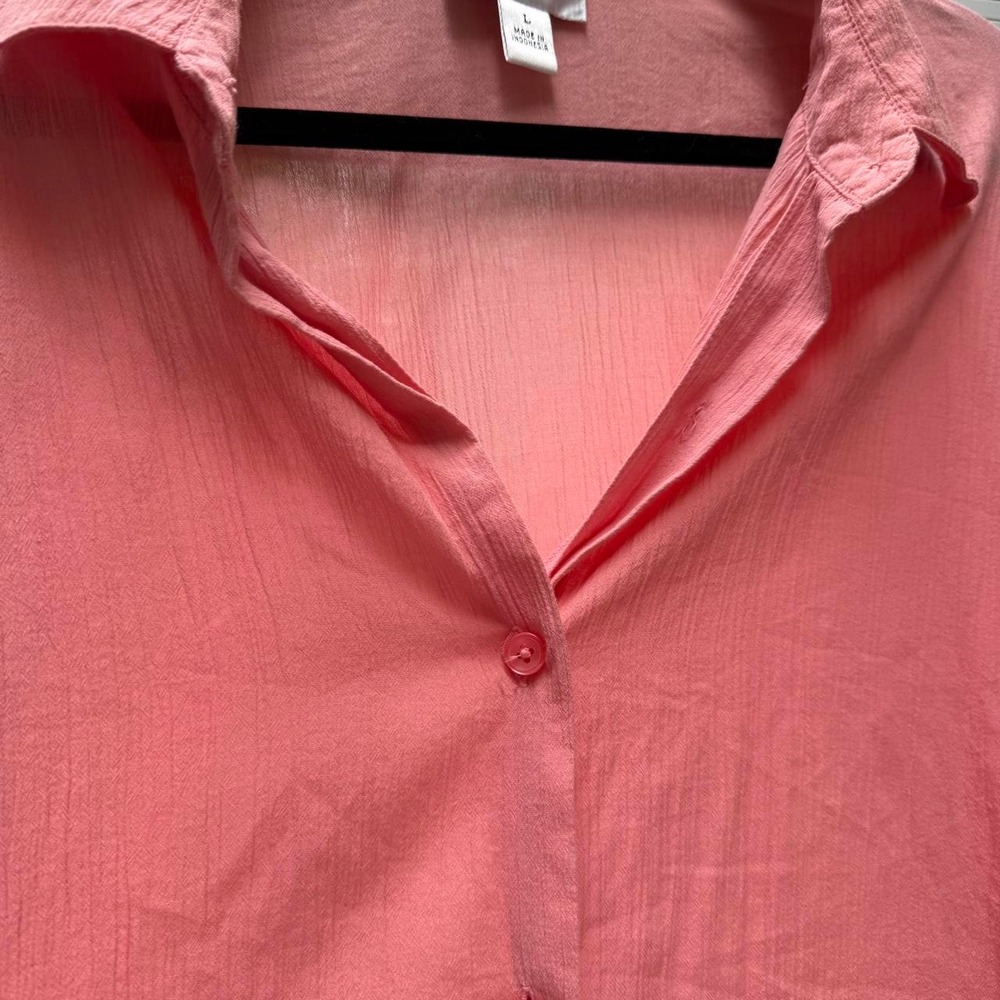 Talbots pink button-up blouse - Picture 2 of 5